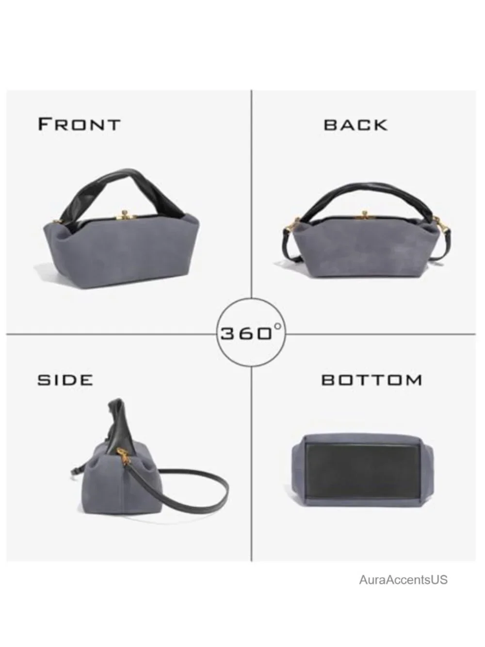 Suede Mini Crossbody Bag Purse with Top Handle Adjustable Strap Shoulder Handbag